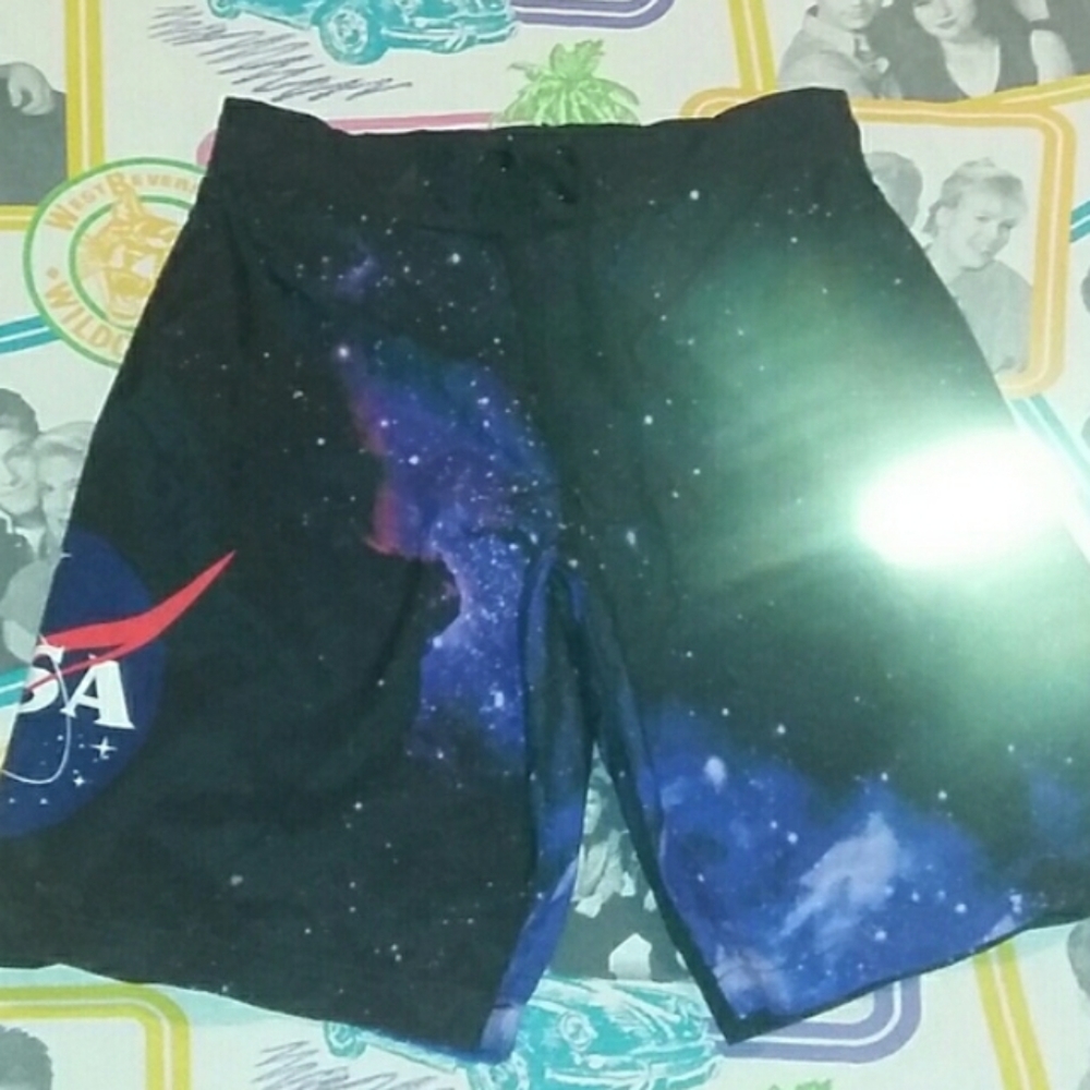NASA Galaxy Space Board Shorts Swim Trunks Buzz